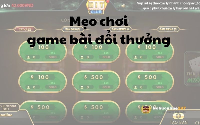 Mẹo chơi game bài luôn thắng